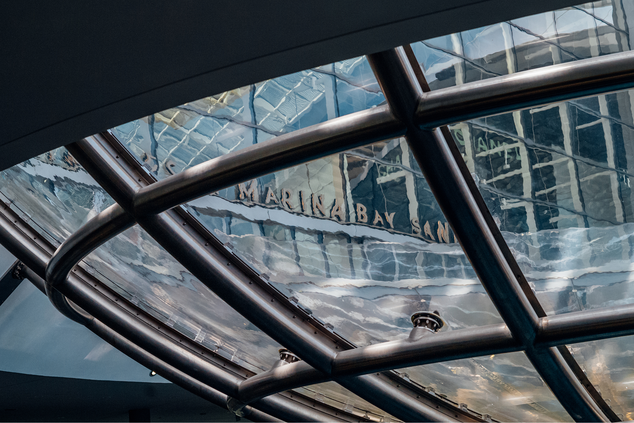 Marina Bay through glass