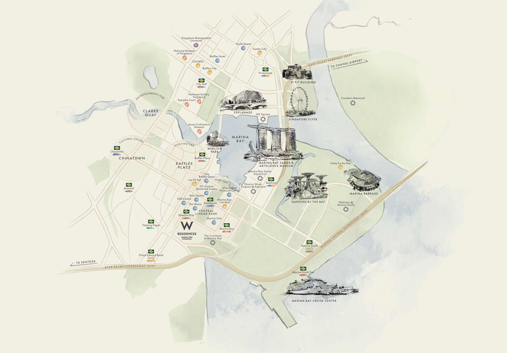 Marina Bay Singapore Map